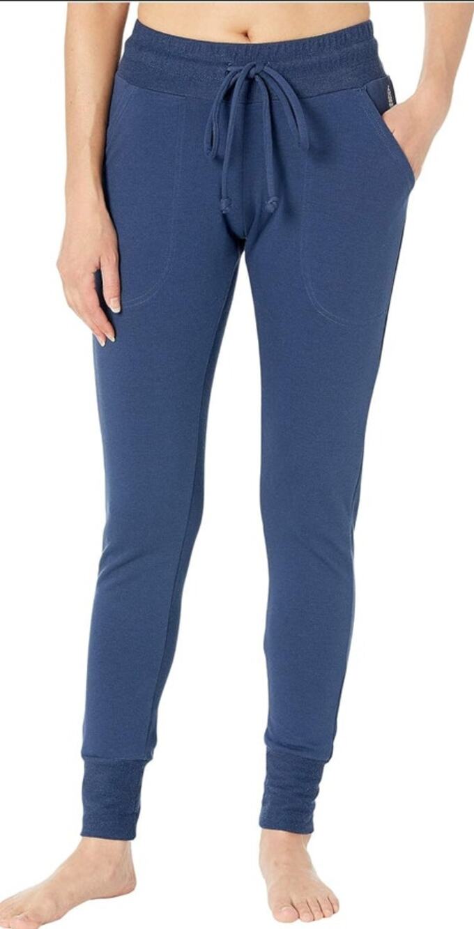 FREE PEOPLE FP MOVEMENT Sunny Skinny Sweatpants Elastic Waist Navy Blue Womens M